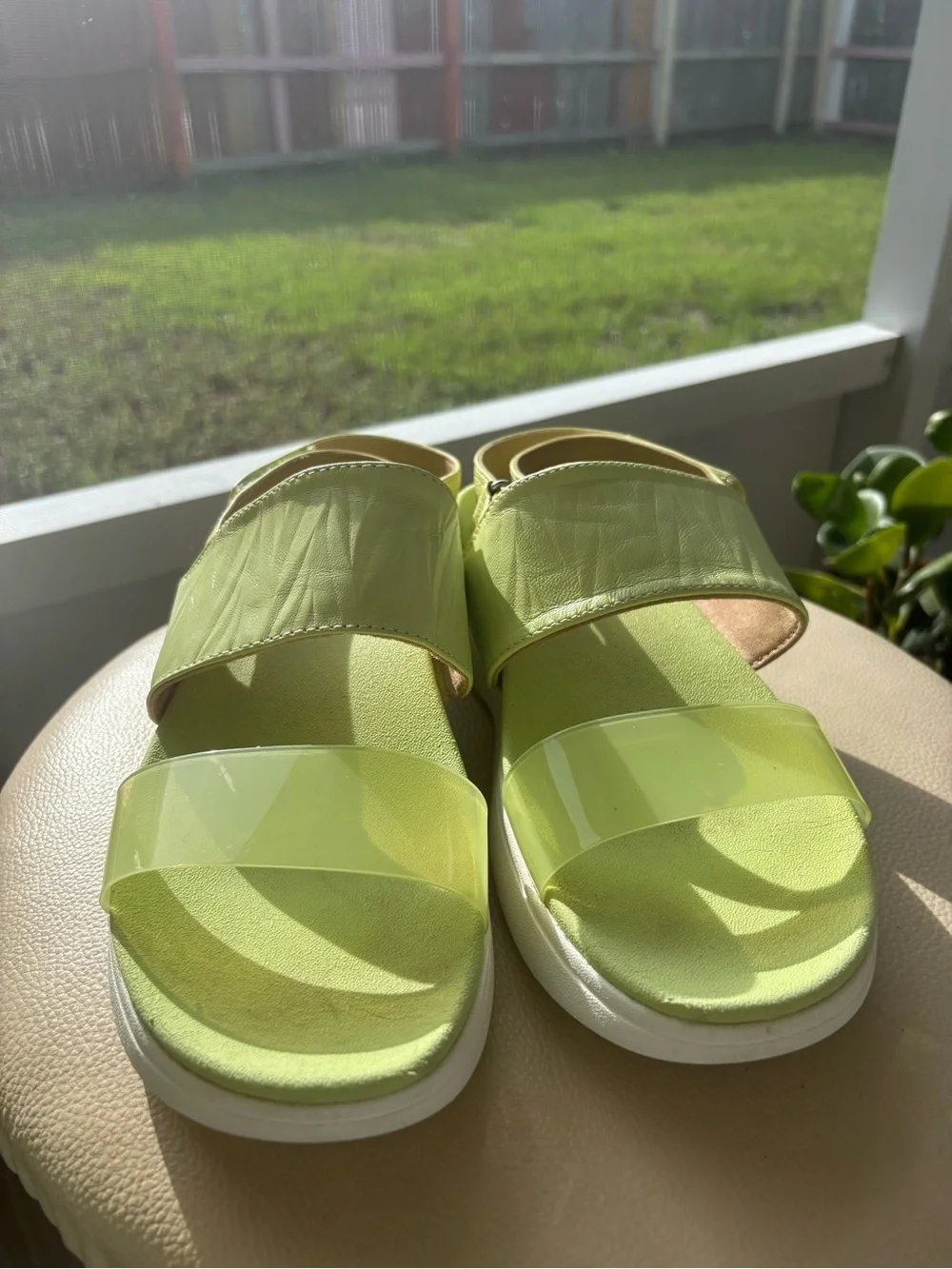 Vionic Lime Green Slide Sandals